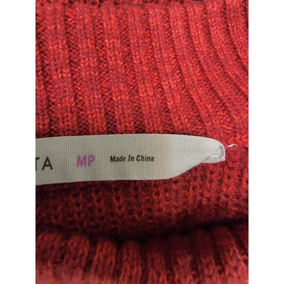 Athleta Pinewood Sweater Dress Size MP Mock Neck 100% Merino Burgundy Knit - Picture 10 of 12
